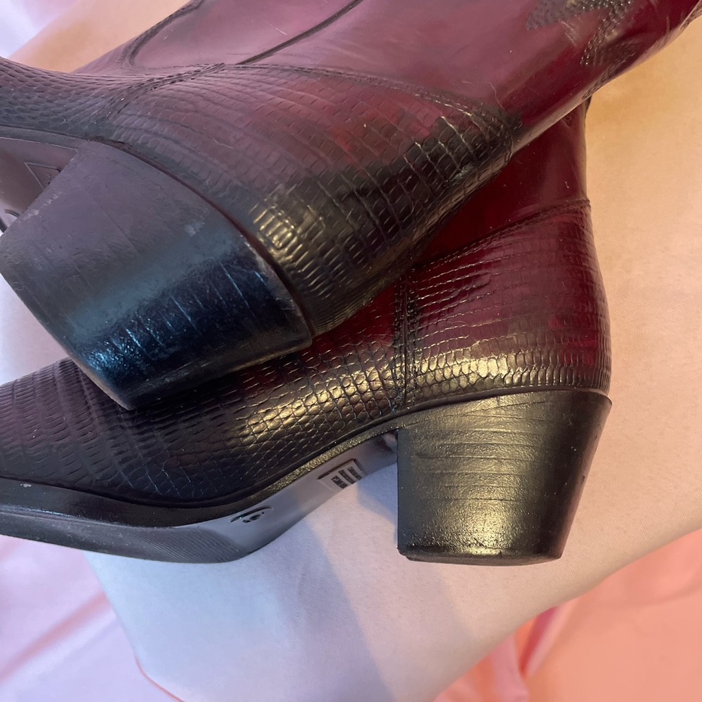 Women's Vintage Burgundy Brown Western Cowboy Boots Size 6 Made in USA Cowgirl - Picture 4 of 9